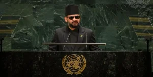 Prime Minister Balendra Shah addressing the UN General Assembly on Nepal’s climate crisis