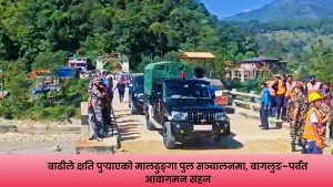 कालीगण्डकीको बाढीपछि मर्मत गरी सञ्चालनमा ल्याइएको मालढुङ्गा पुल