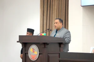 UNGA 81 बारे प्रतिनिधिसभालाई जानकारी दिँदै परराष्ट्रमन्त्री शिशिर खनाल